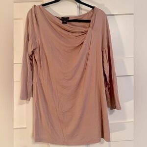 Ann Taylor 3/4 sleeve asymmetrical twist neck top